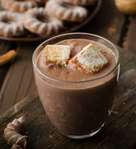 Homemade Dark Hot Chocolate with Marshmallows