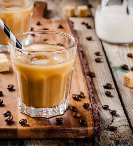 Iced coffee in glass